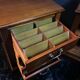 Pair of desk cabinets, mahogany filing boxes in English style.