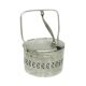 Basket sugar bowl, postmodernism, nickel-plated brass, Poland, 1960s