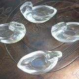 4 stylized swan-shaped salters