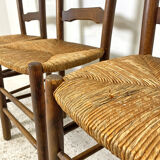 Ensemble de 4 chaises paillées