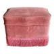 Pink velvet toad pouf