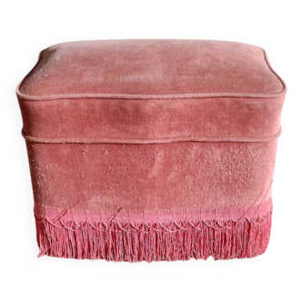 Pouf crapaud en velours rose