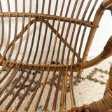 Pair of vintage rattan armchairs