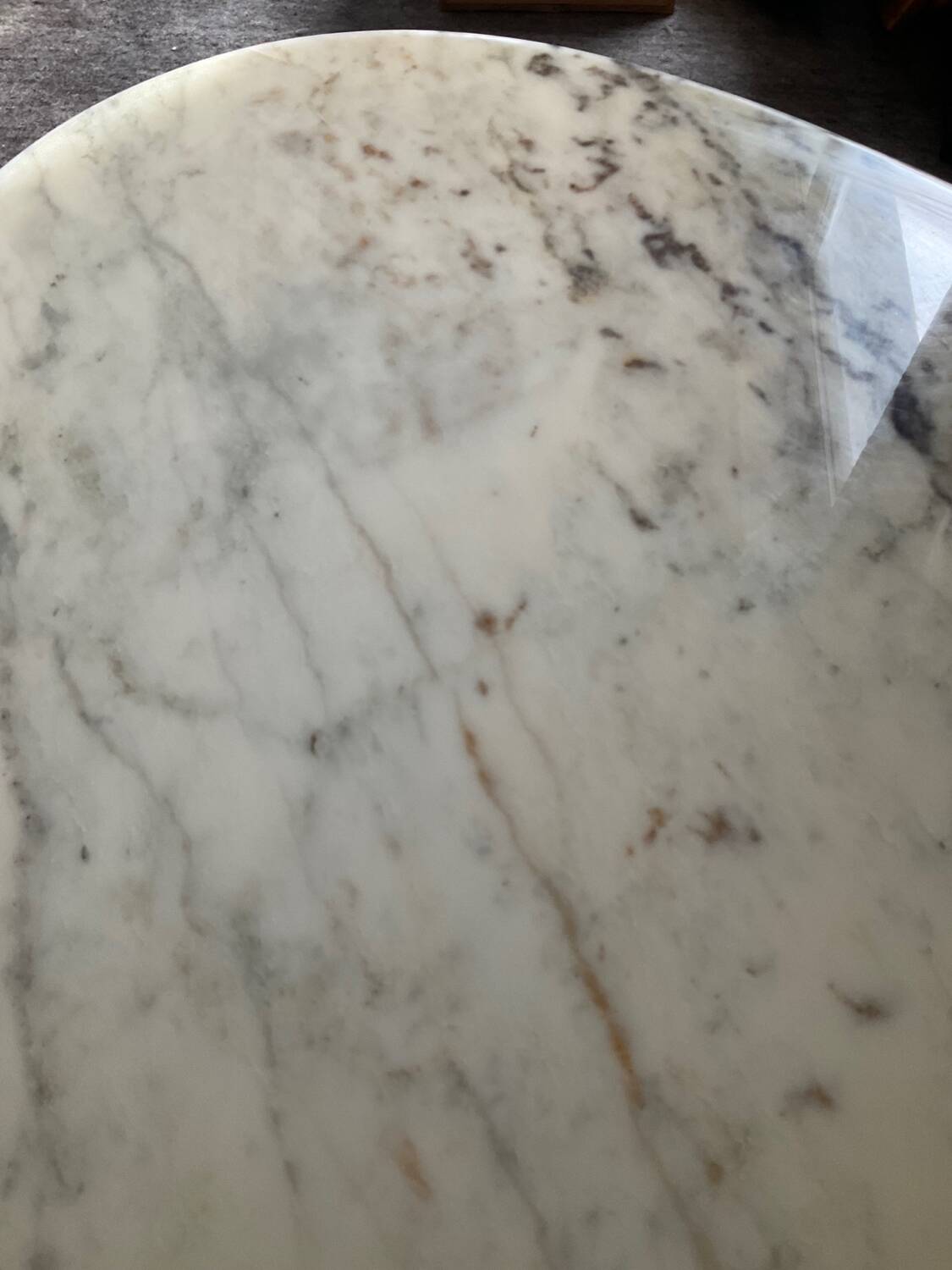 Vintage Carrara marble coffee table