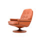 Fauteuil pivotant en cuir scandinave des années 1970