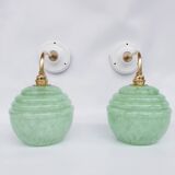 Green speckled appliques