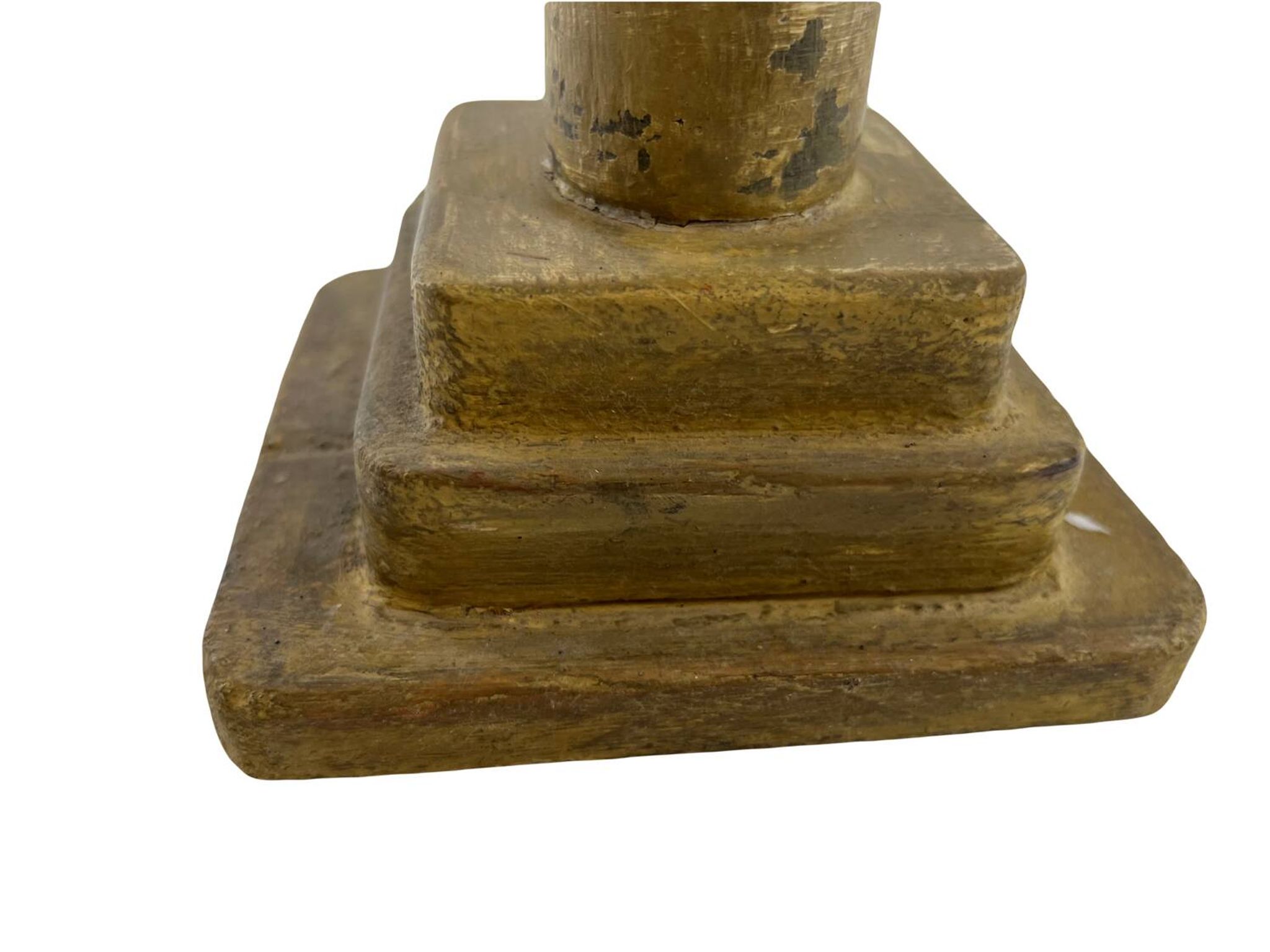 Patina wooden baluster lamp base