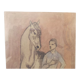 Lithograph after Picasso young man and horse, glass frame after gouache 1906 painter spain