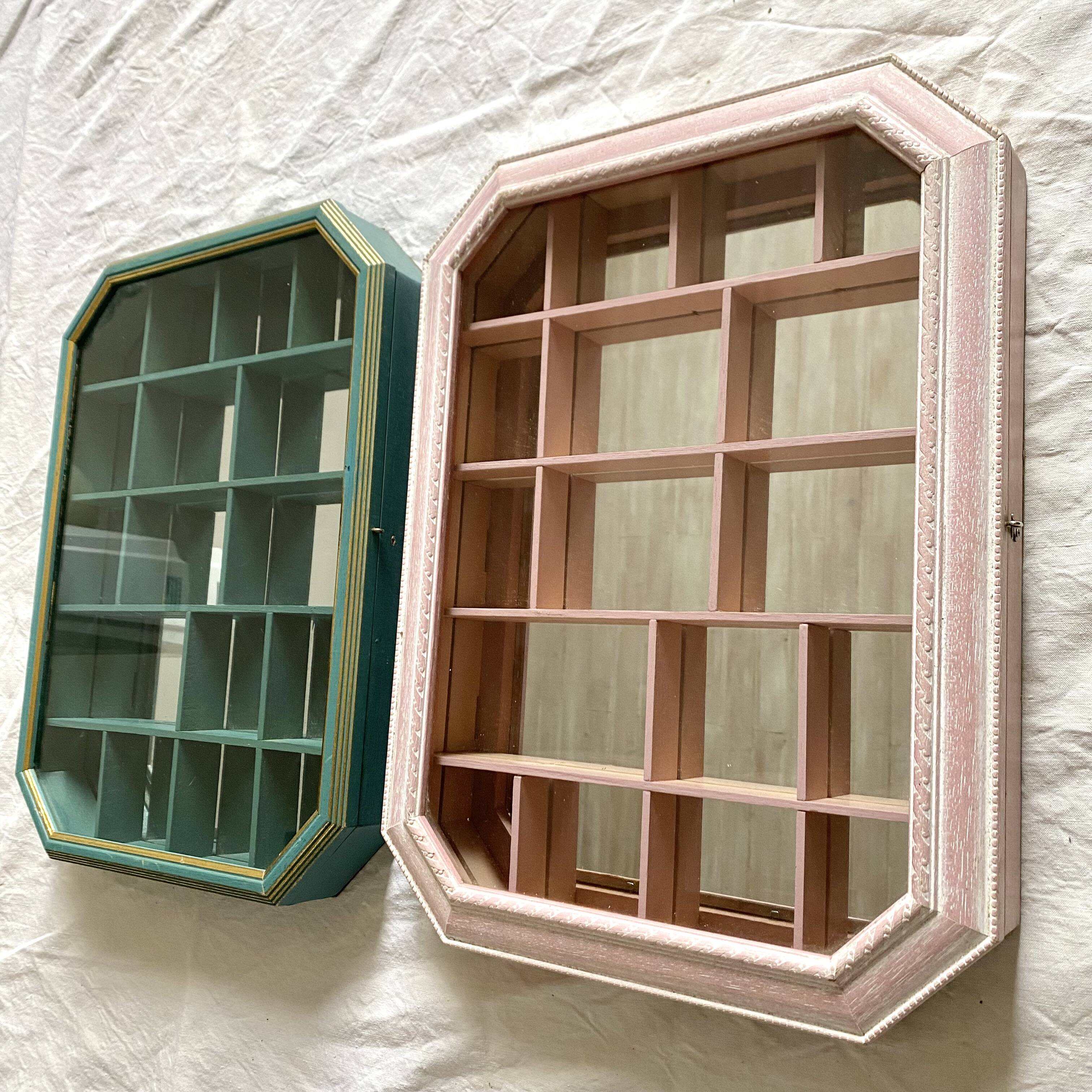 Vintage wall display cases