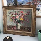 Still life bouquet of flowers oil painting