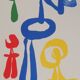 Joan miro: surrealist woman and her children, signed lithograph