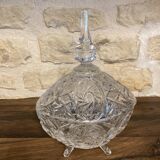 Bonbonnière sur pied en cristal taillé, seconde moitié du XXème s.