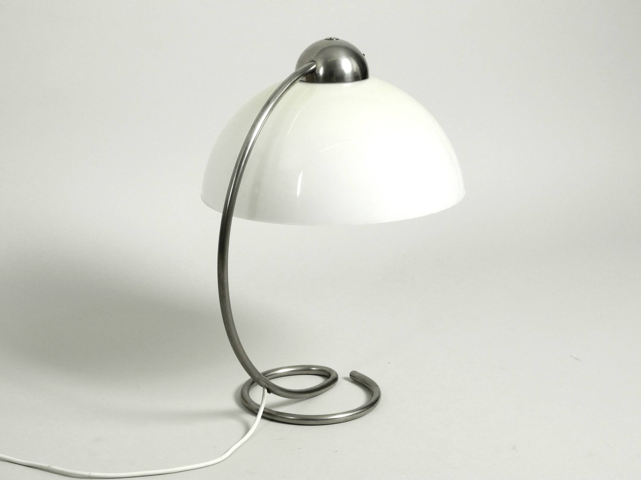 Large Mid Century metal table lamp with plastic shade by Schanzenbach Germa