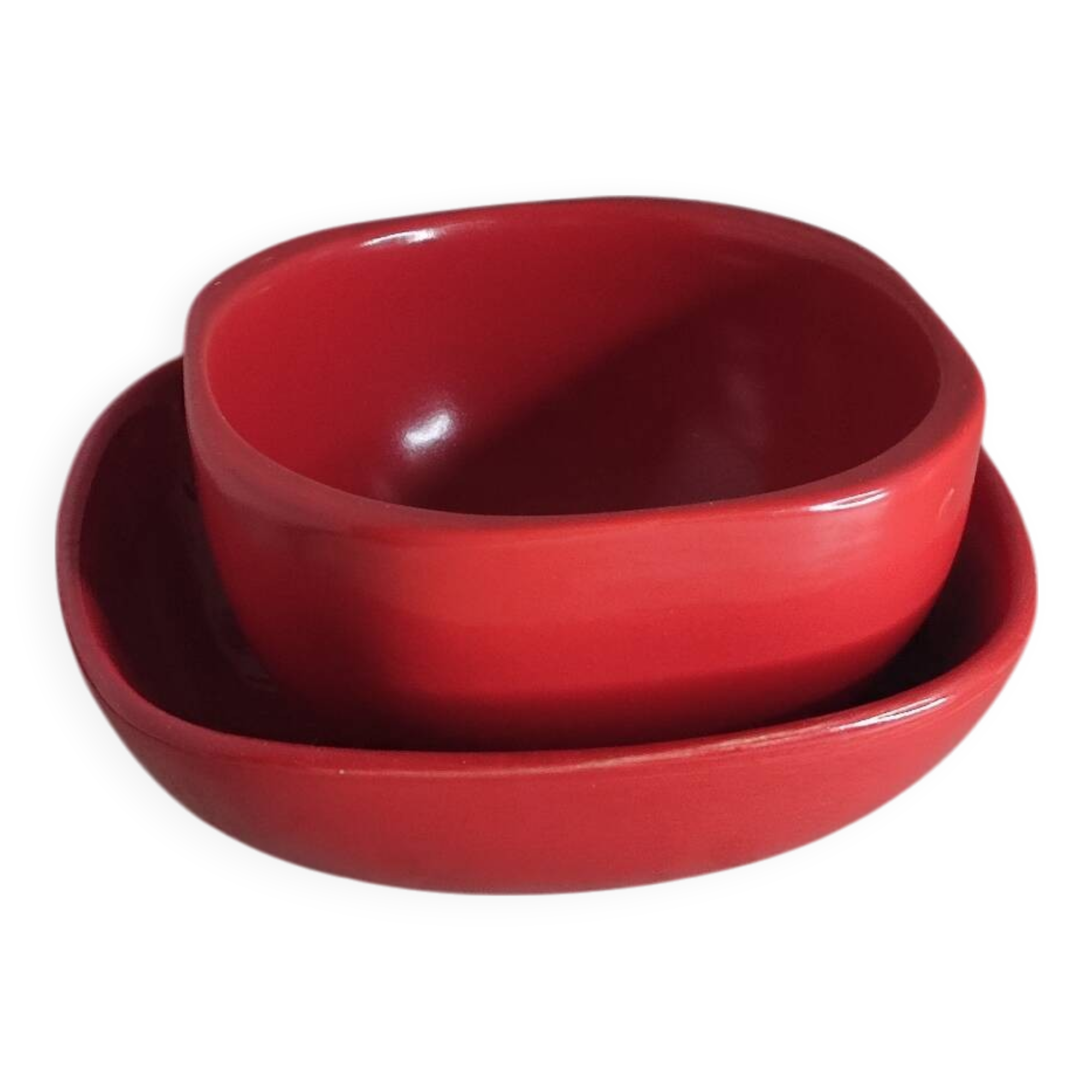 Red ceramic bowl