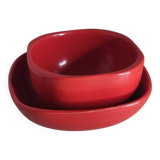 Red ceramic bowl