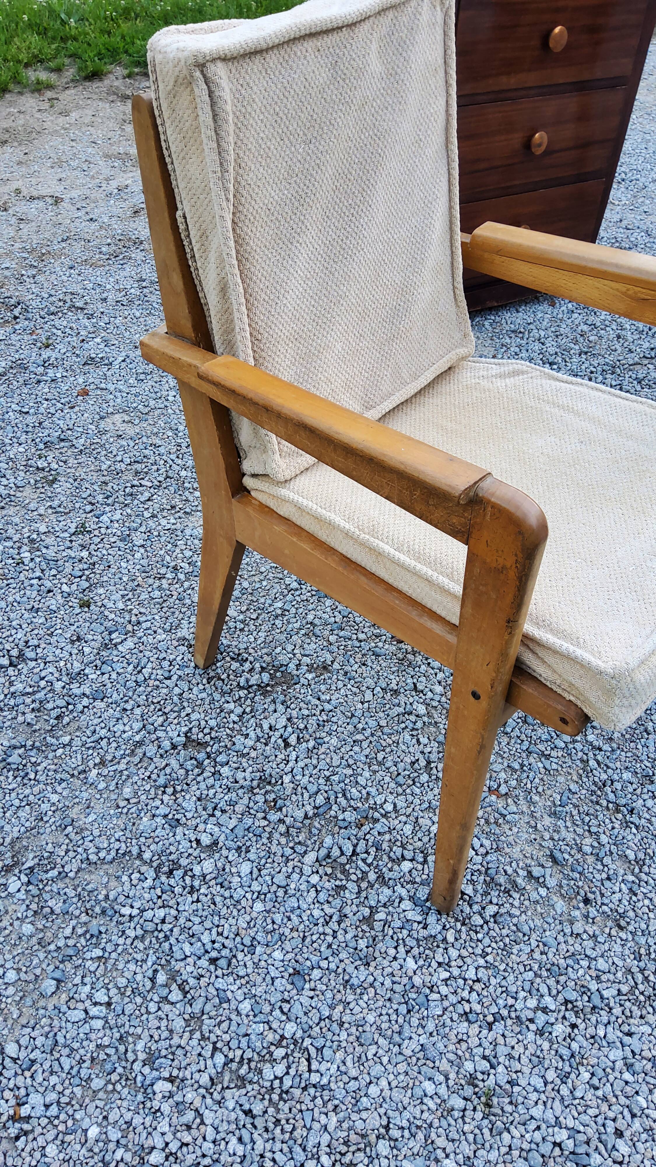 Pair of armchairs from the 50s free-span in blond beech