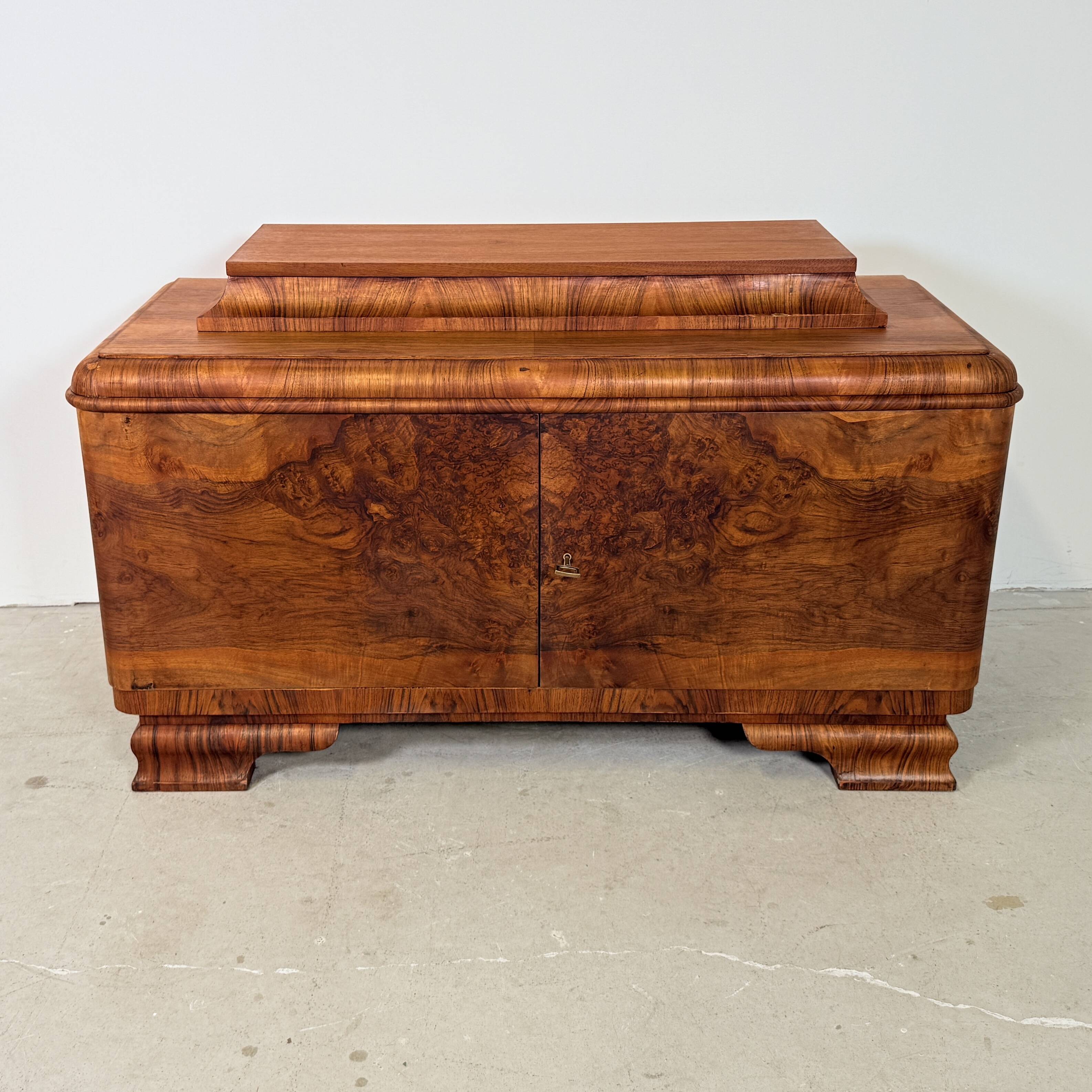 Vintage Art Deco-style walnut cabinet
