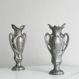 Paire de vases en métal