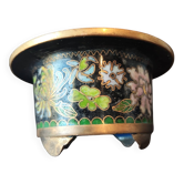 Coupelle chinoise vintage en émaux cloisonnés sur quatre pieds