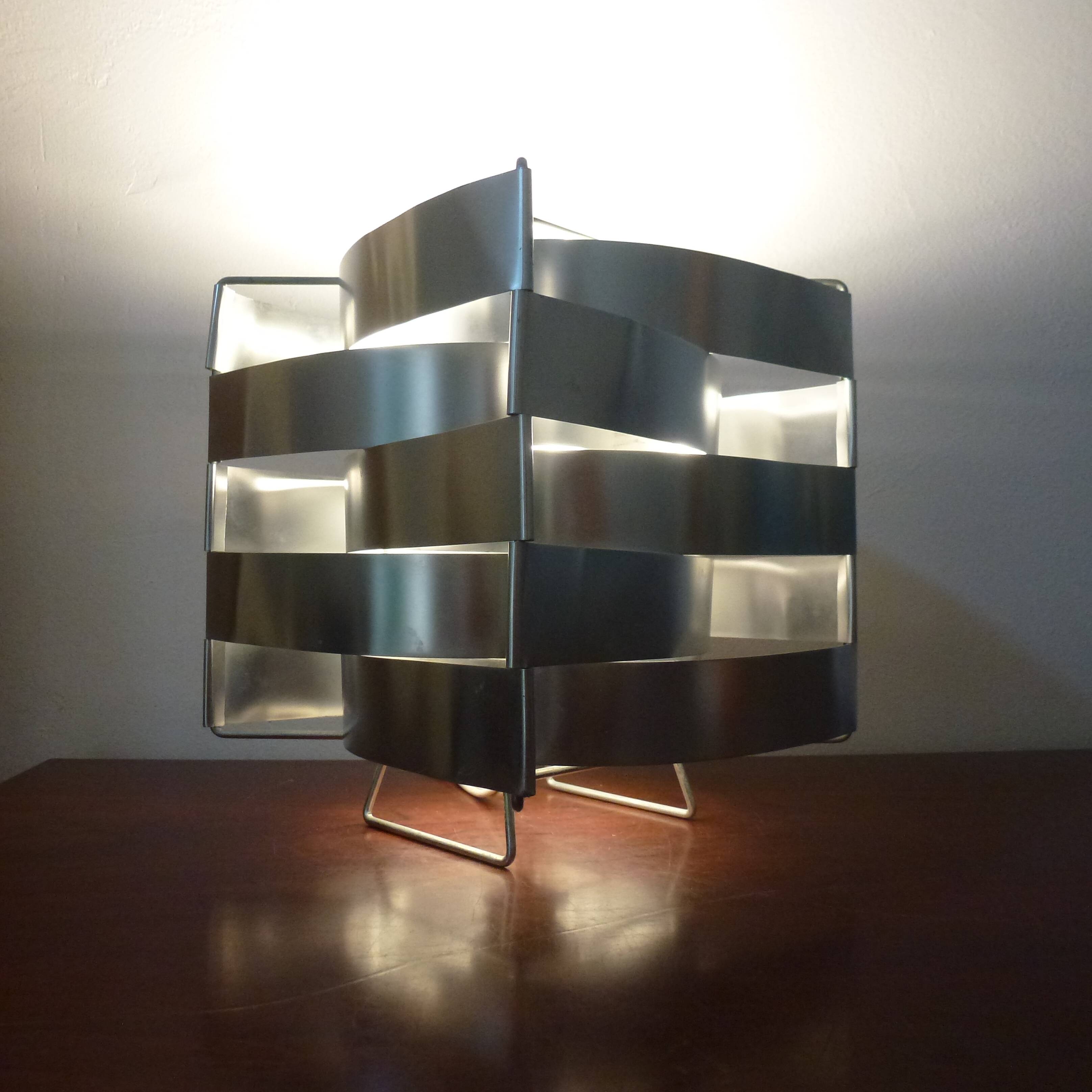 Uranus lamp by Max Sauze, aluminum creation from the 70s
