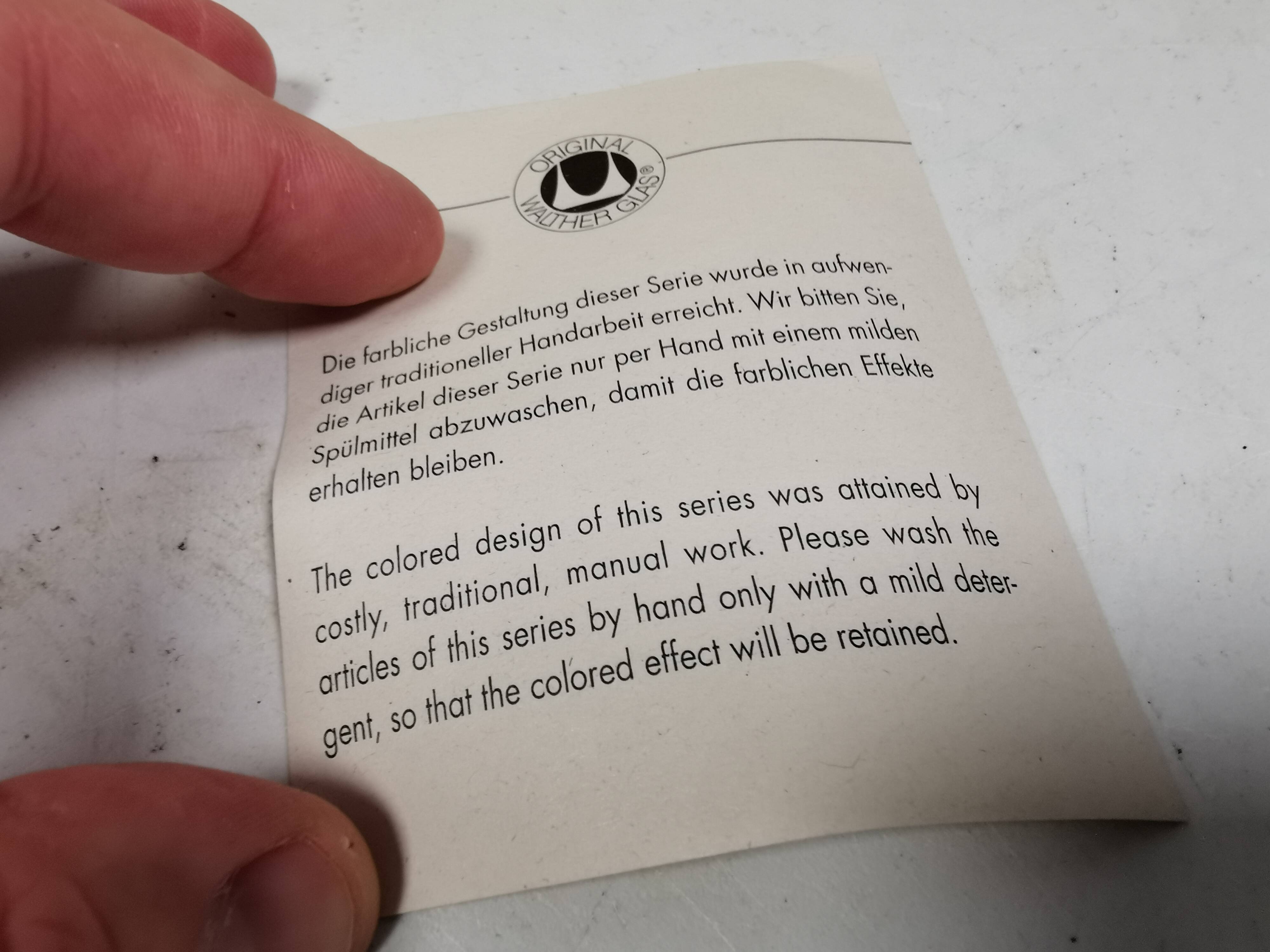 Yellow glass vase from German Walther glass estimated 1970-80s.