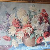 Large oil painting on canvas with golden frame