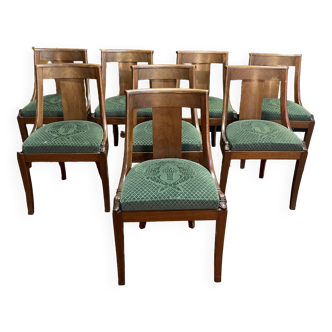 Suite de 8 chaises gondoles style Empire