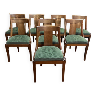 Suite of 8 Empire style gondola chairs