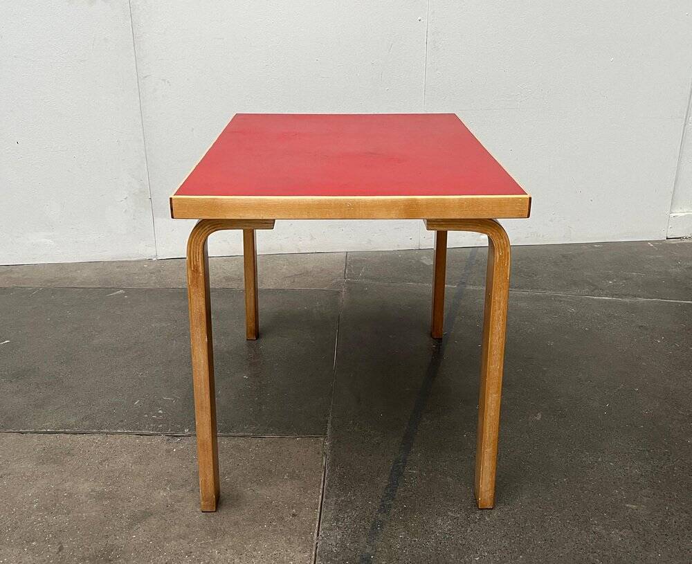 Mid-century red dining table or desk by Alvar Aalto for Artek, 1960s