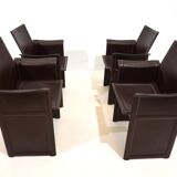 Set of 4 Matteo Grassi Korium dining/conference chairs by Tito Agnoli