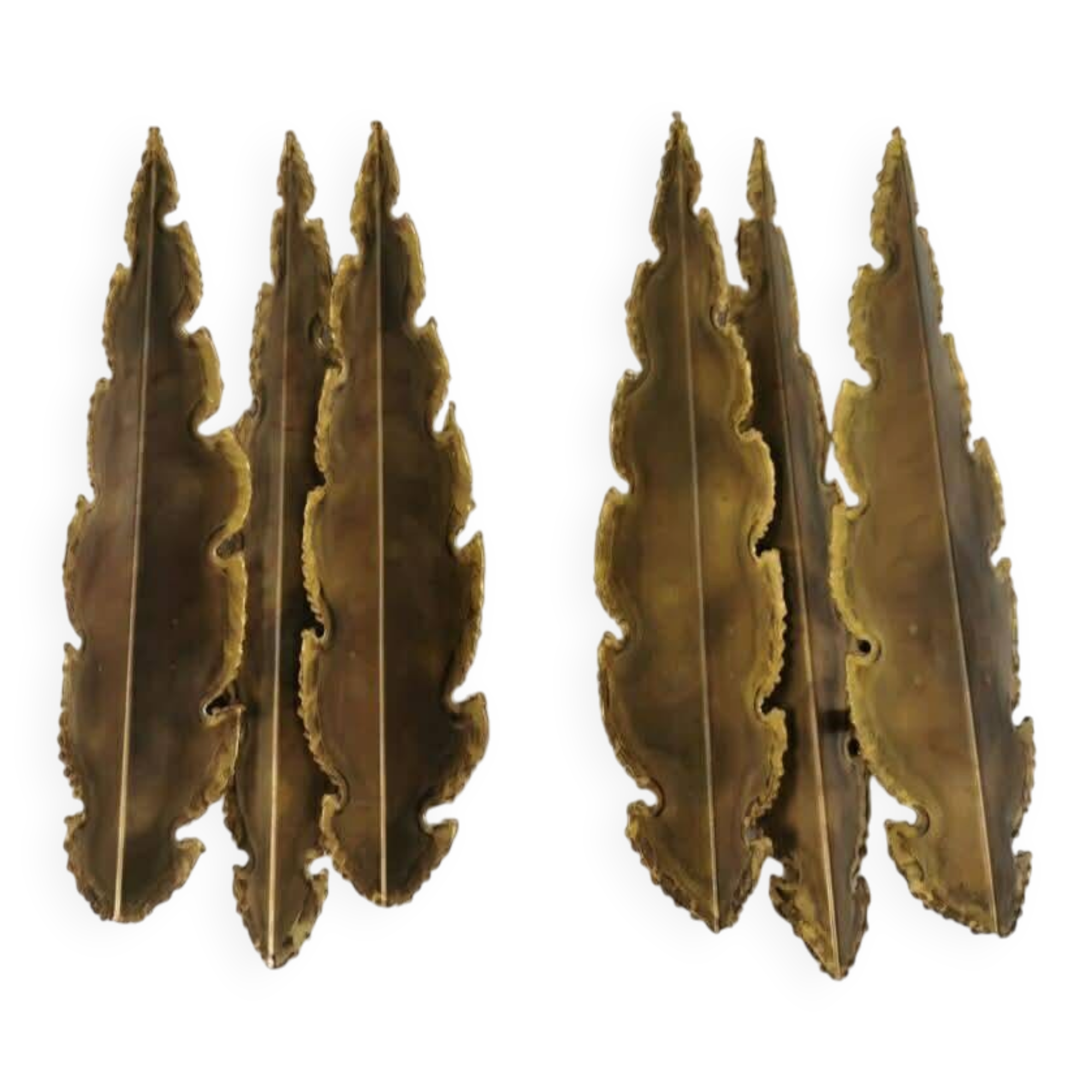 Brutalist Brass Wall Lamps by Svend Aage Holm Sørensen, Denmark 1960s