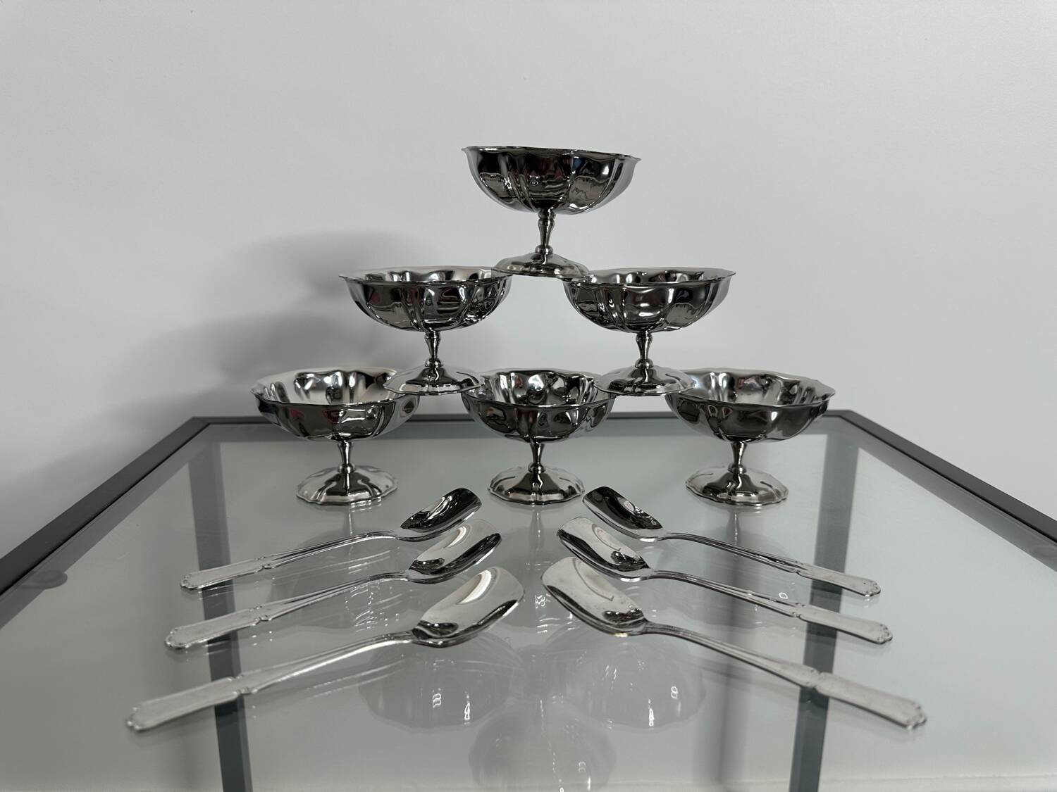 Jean Couzon 12-piece stainless steel ice cream service