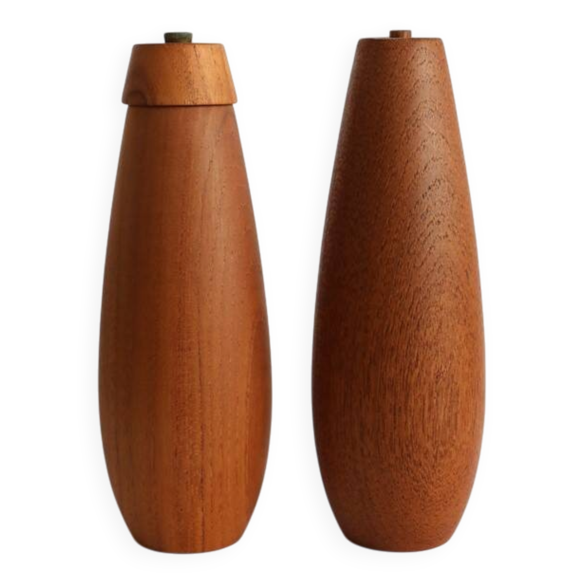 Restored teak pepper crusher / mill & salt shaker set by Wiggers / 1960s / mid-century Danish modern design