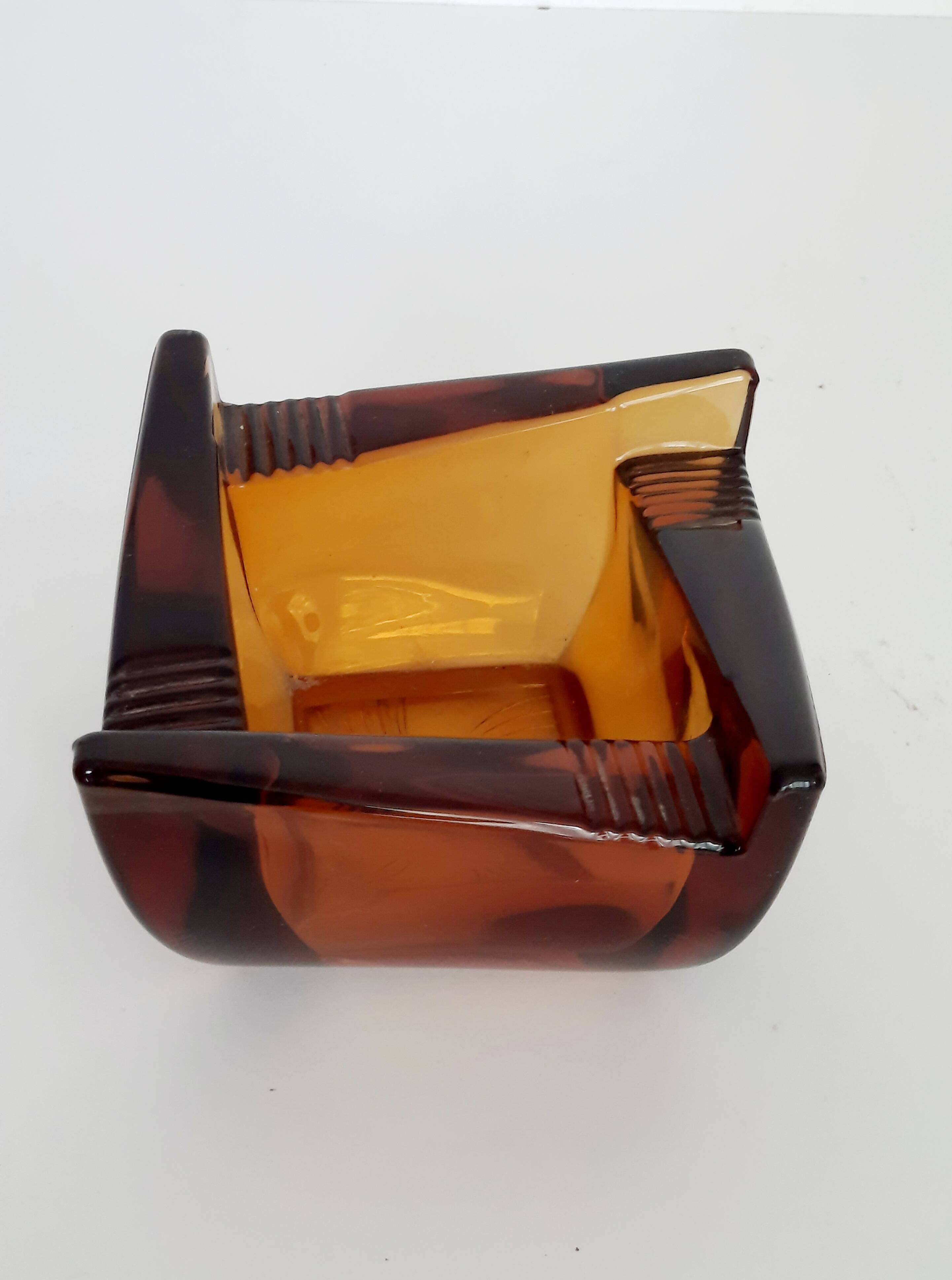 Art Deco style amber glass empty pocket