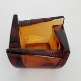 Vide poche en verre ambré style art déco
