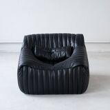 Canapé Sandra en Cuir Noir par Annie Hieronimus pour Ligne Roset, 1973, Set de 6