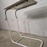 1970s adjustable side table in white lacquered metal