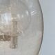 Pair of vintage XL wall lights, chrome metal and bubble glass, France, 1970.