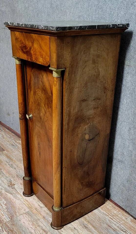 Empire period walnut bedside table or nightstand circa 1800