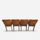 Set of 4 Art Deco dining chairs in walnut, Italy, 1930s-1940s.
