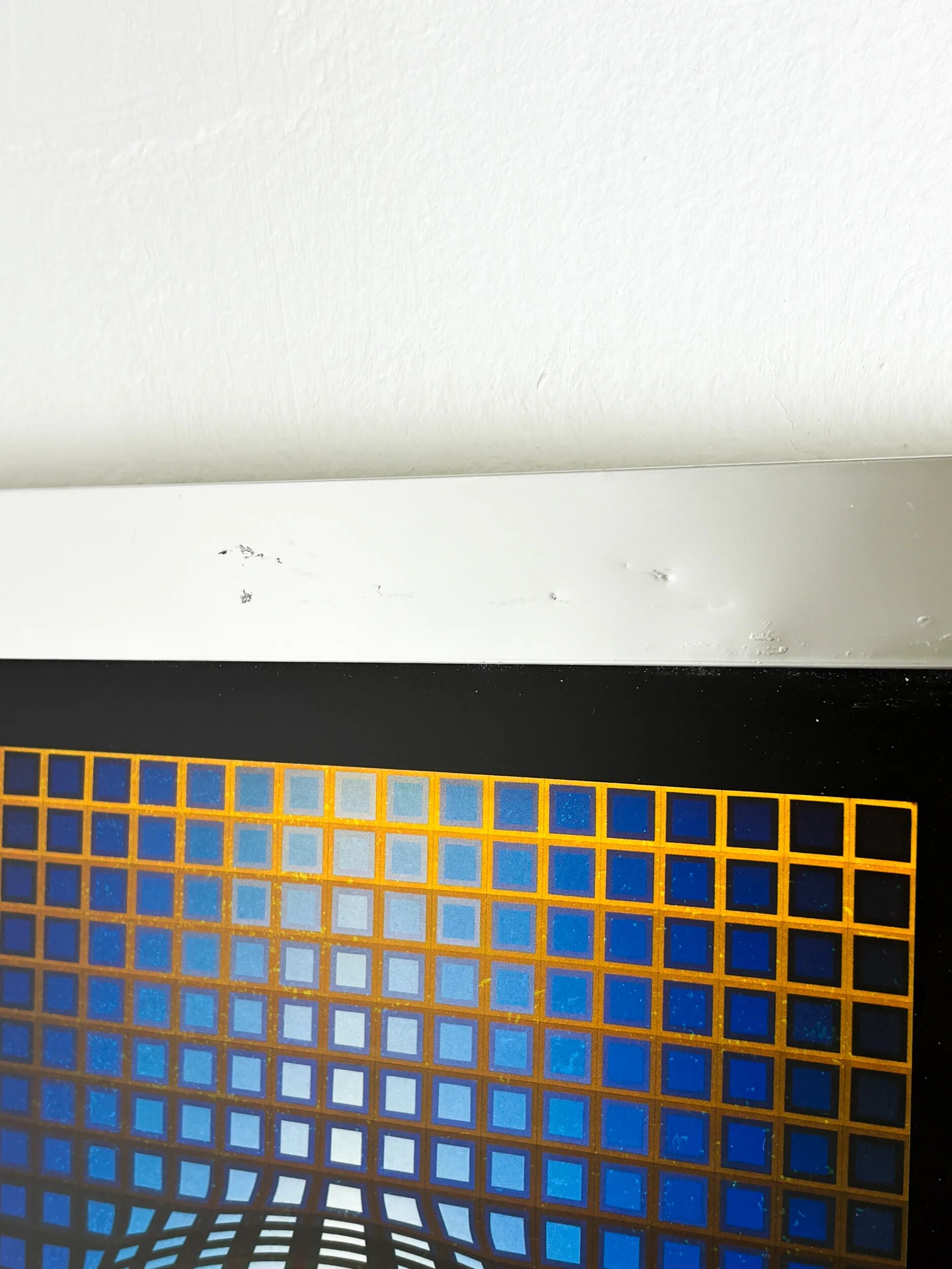 Victor Vasarely, optical composition, 1970s, offset print, framed