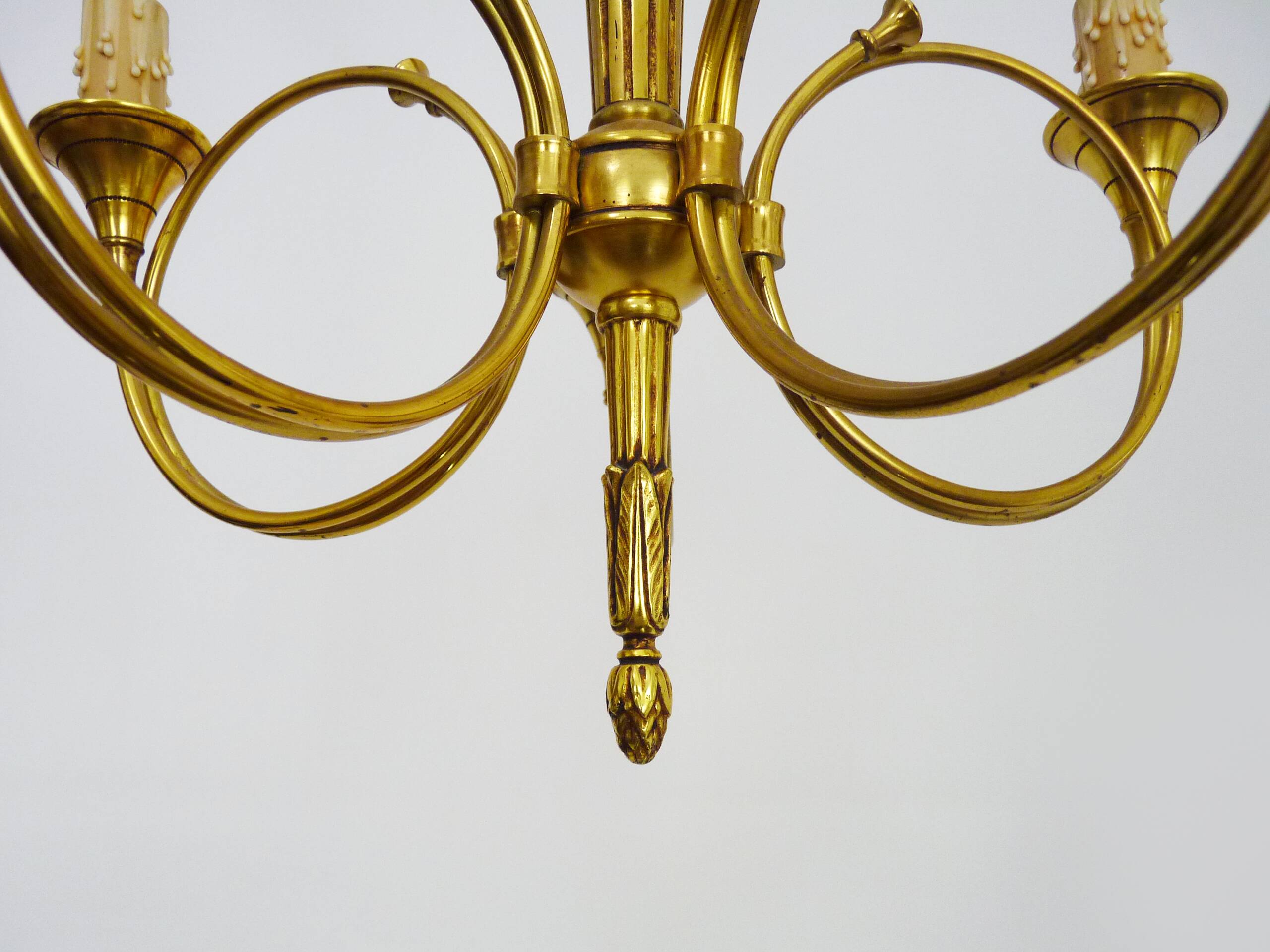 Chandelier Aux Trompes de Chasses in bronze 5 lights Louis XVI-Directoire style