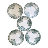 Series of 5 antique flat plates