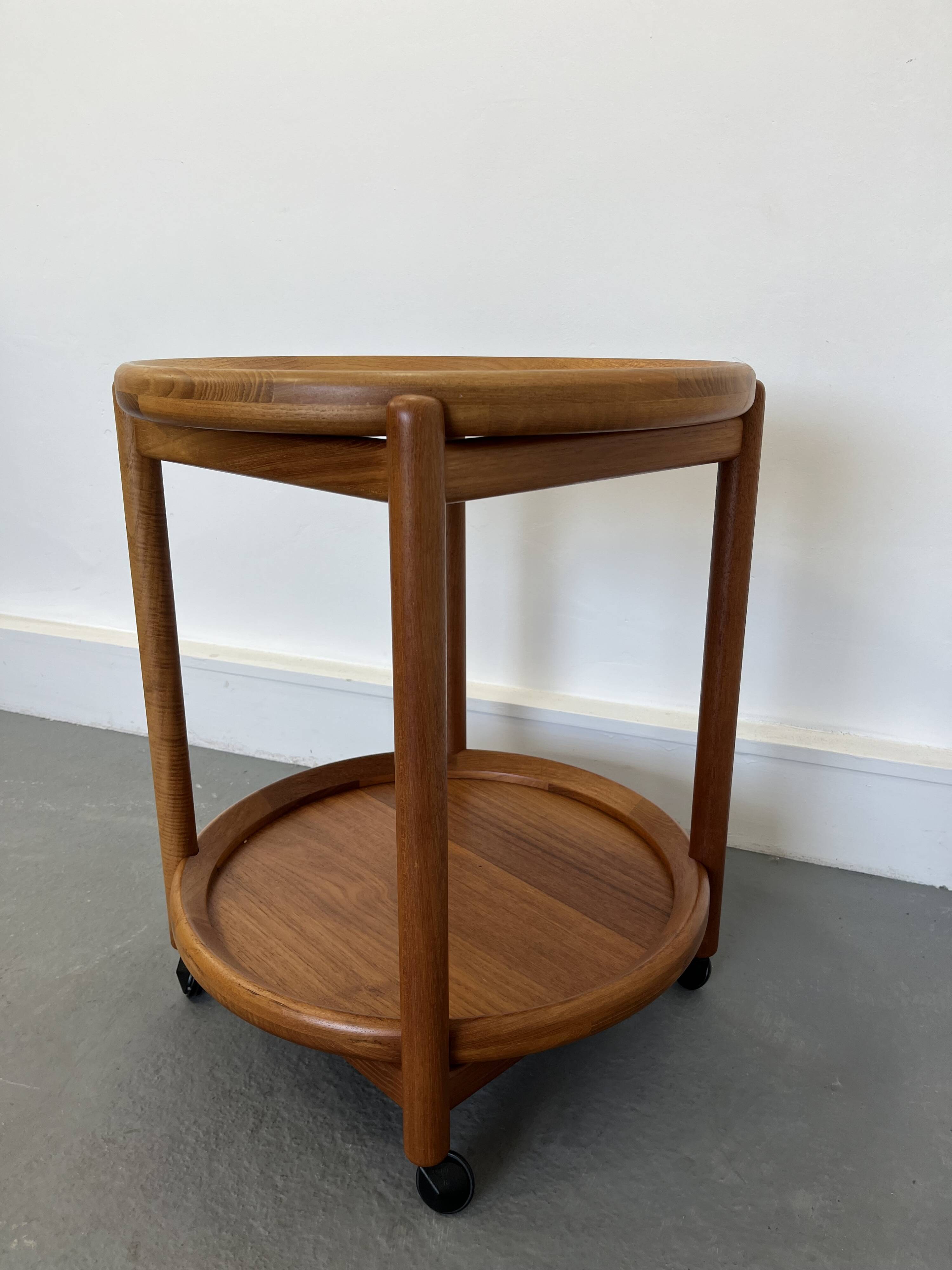 Serving trolley in teak with removable trays from Sika Møbler, 1960s