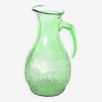 Green glass carafe