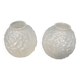 Art Deco ball vase pair with flower and leaf decor