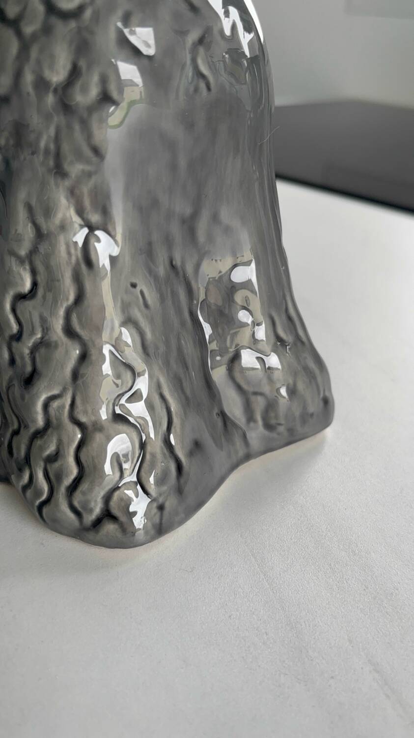 Vintage grey poodle-shaped pitcher – Zoomorphic ceramic carafe