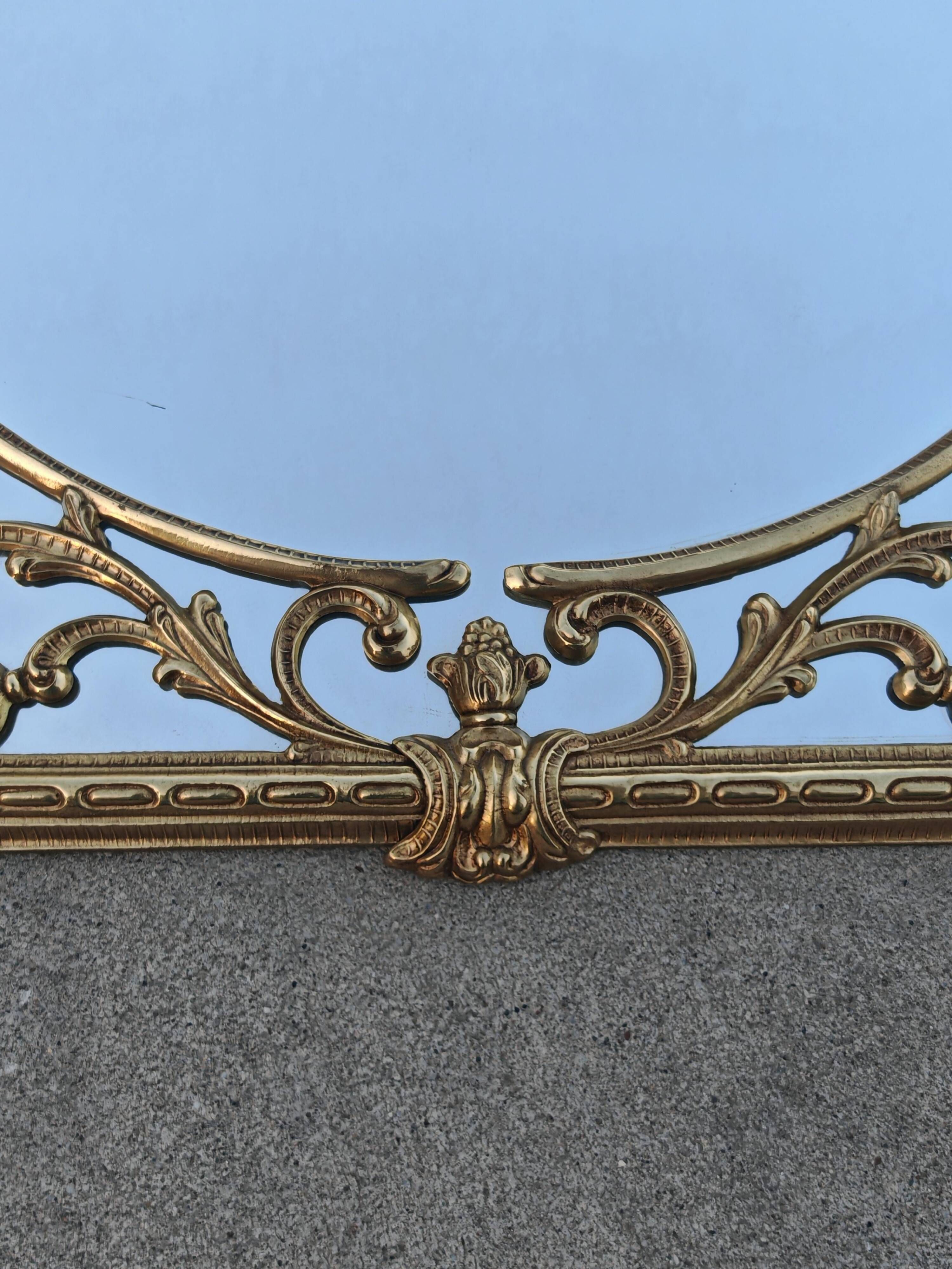 Hollywood Regency Wall Mirror in Brass, Neoclassical Style, 1950s