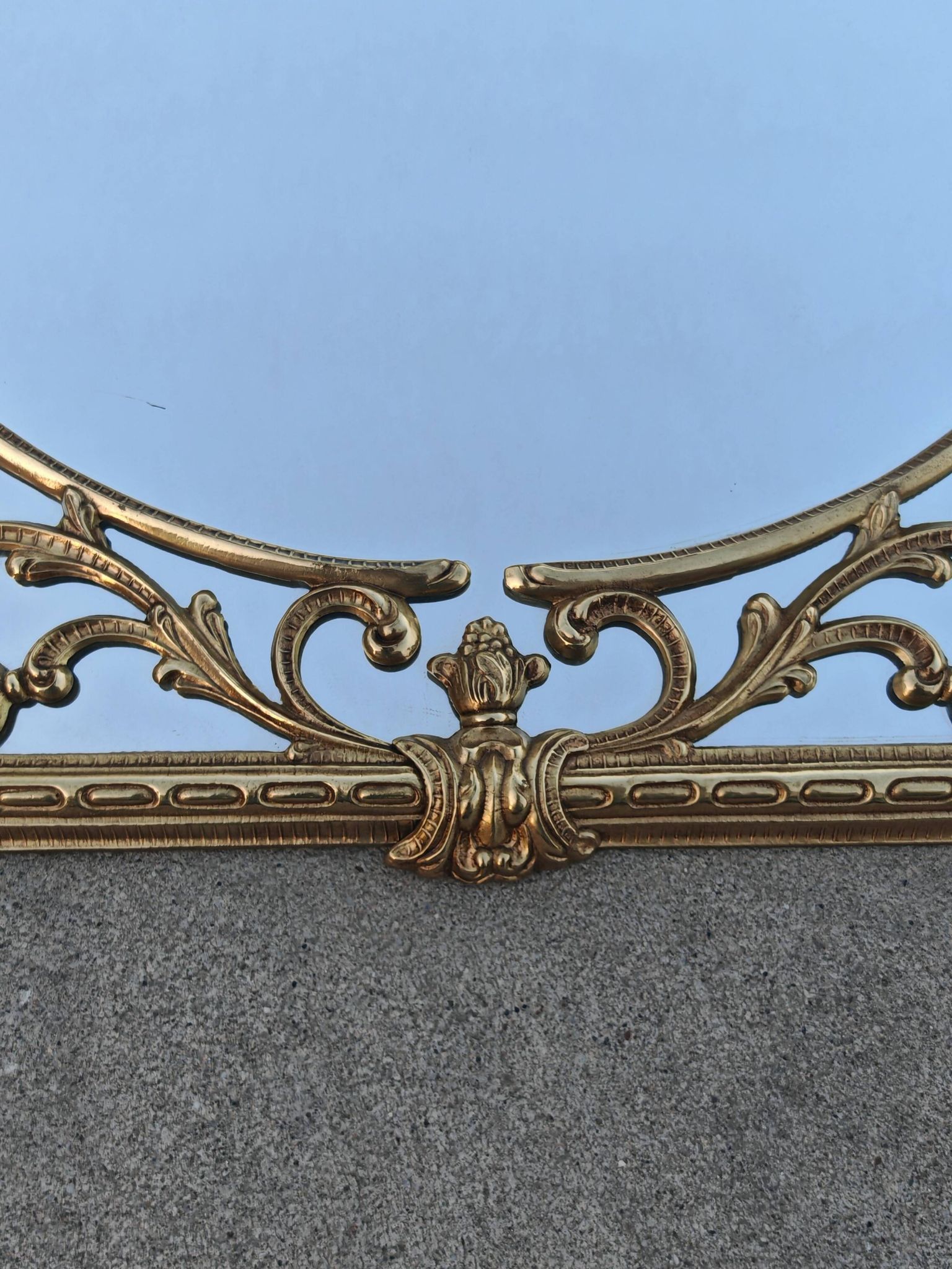 Hollywood Regency Wall Mirror in Brass, Neoclassical Style, 1950s