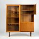 Vintage Teak Highboard Shelf Display Cabinet by Omann Jun 60s Danish Design